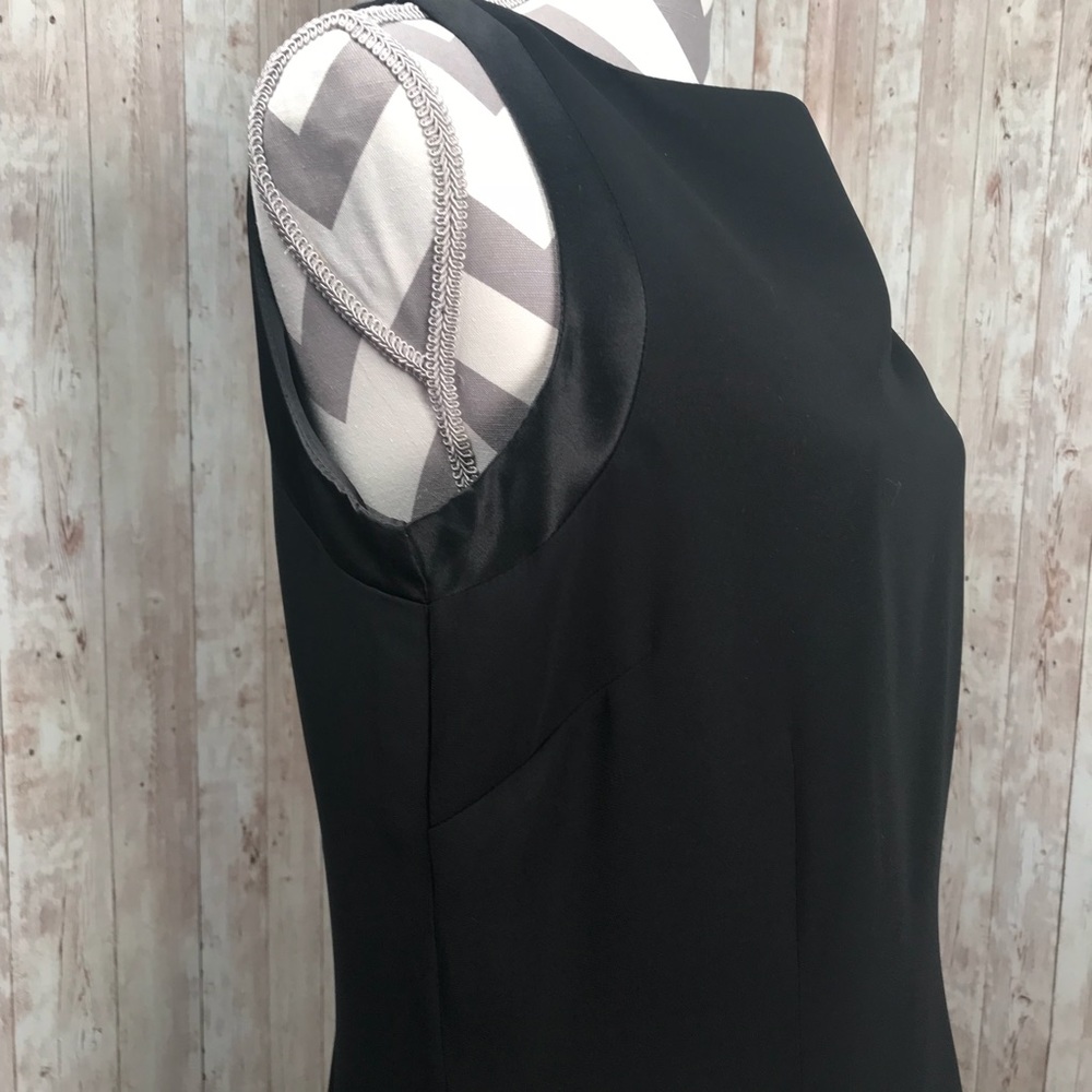 Amanda Smith satin trim black sheath sz 14 - Picture 4 of 8